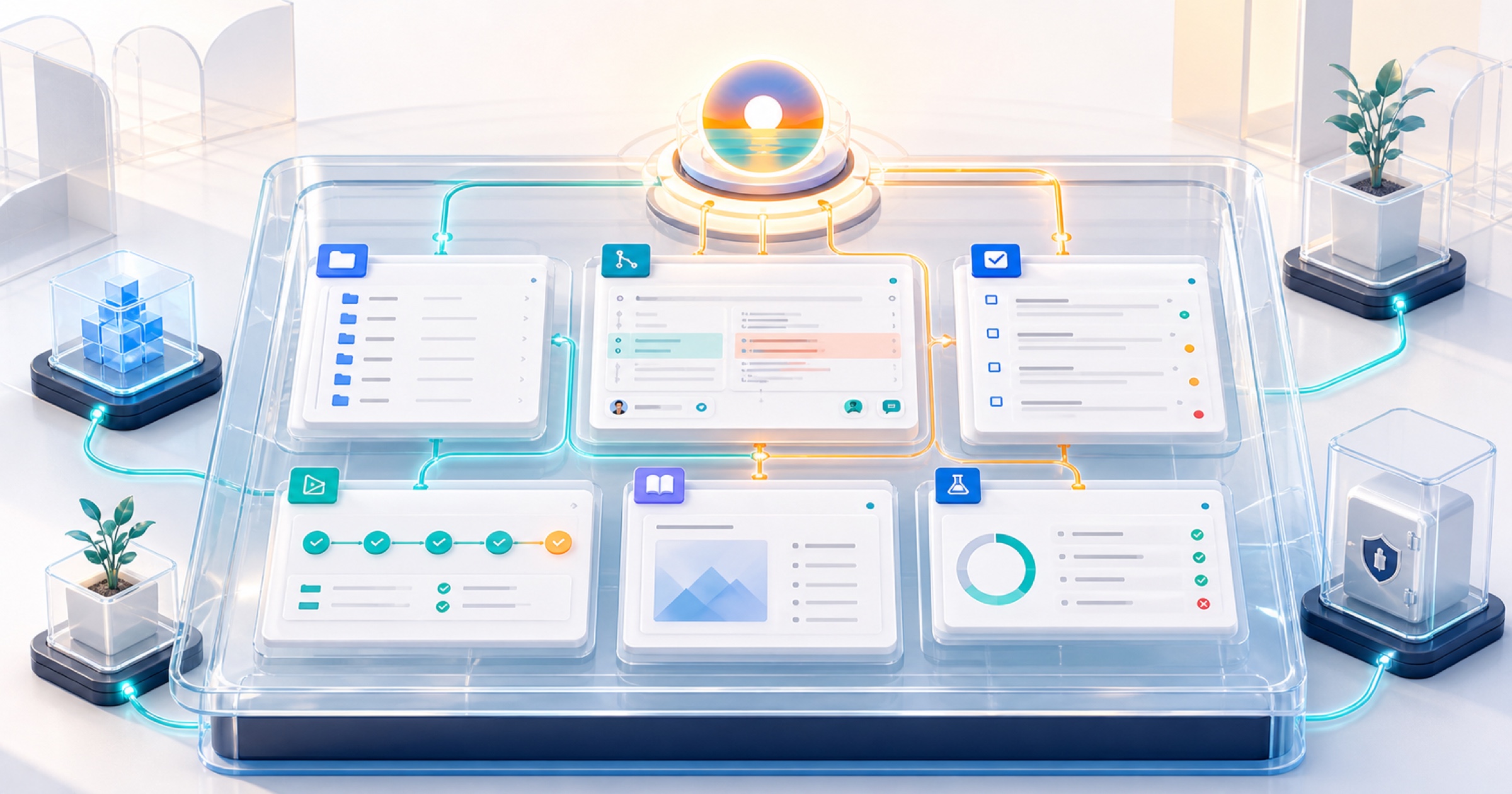 Repository, pull request, work item, pipeline, wiki, and test plan views connected inside one Dawn project workspace